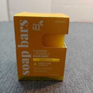 artnaturals Turmeric Vitamin C Soap Bars 2 Pack 5oz Brightening Vegan New